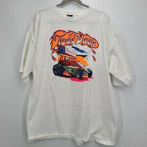 Superweight Tees Todd Daun T-shirt 2XLarge White Sprint Car Racing U.S.A Vintage